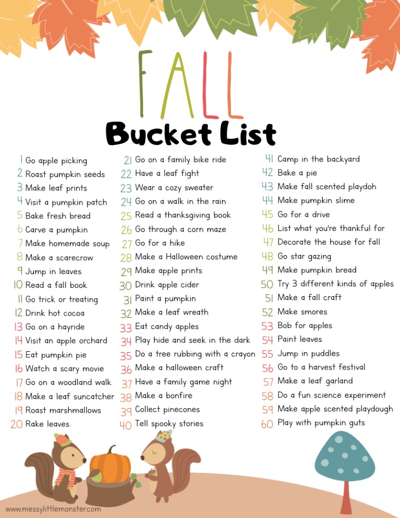 Fall Bucket List - Messy Little Monster