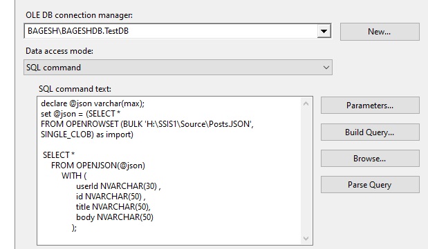 Microsoft Business Intelligence: Reading JSON file and loading into in ...