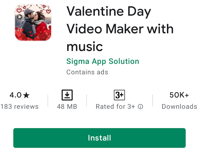 Valentine Day Video Maker with music Application - Download