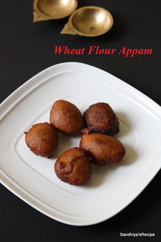 Sandhiya's Cookbook Wheat Flour Appam Appam Recipe Karthigai