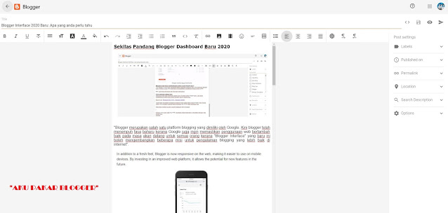 Blogger Interface 2020 Baru: Apa yang anda perlu tahu