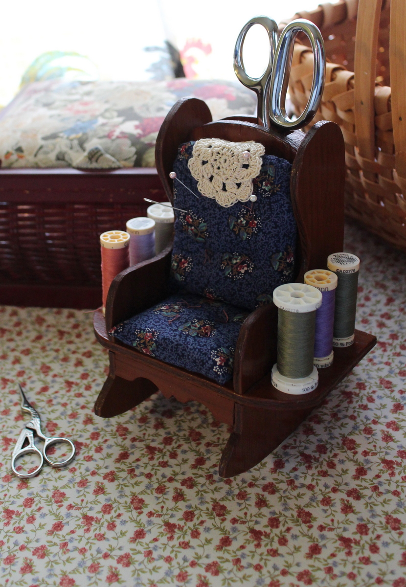 Lilacs and Springtime Vintage Pincushion Chair