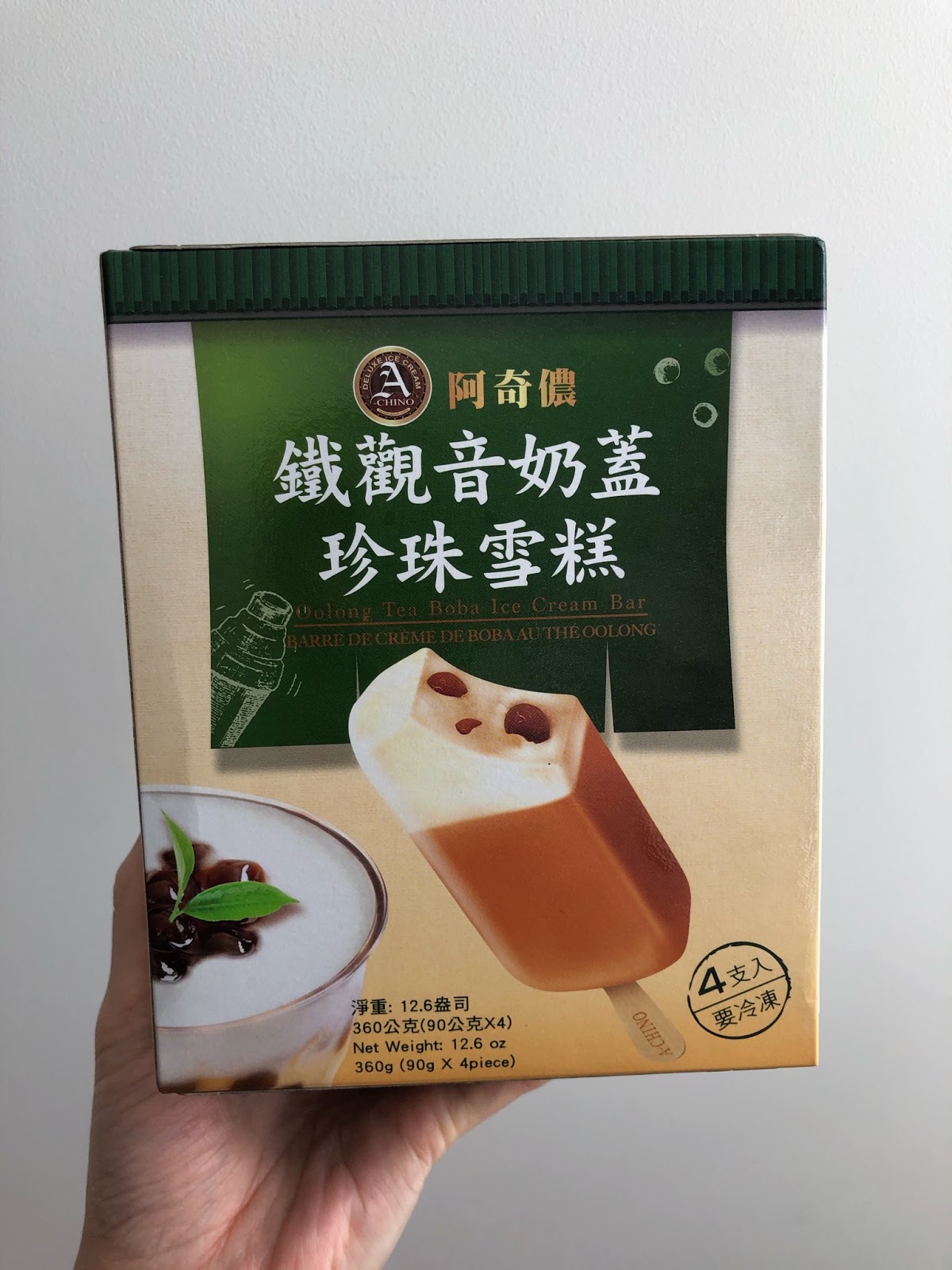 DAFYNE ME BELLA AChino Ice Cream Bars (Brown Sugar Boba, Oolong Tea Boba & Brown Sugar Pudding)