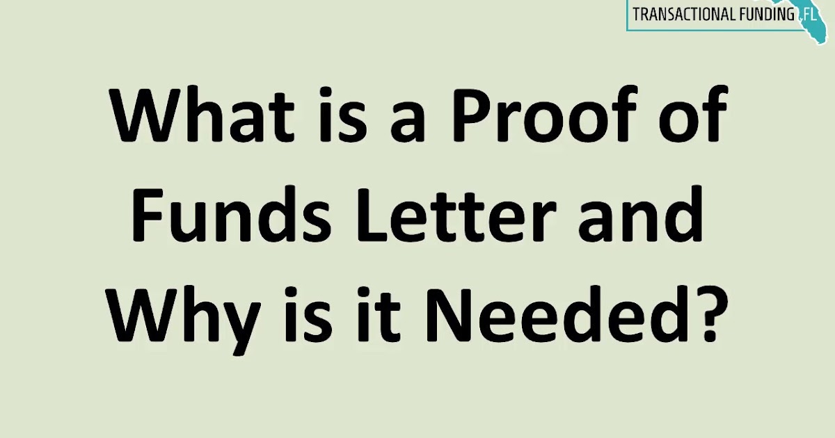Real Estate Investor and Mentor What is a Proof of Funds Letter in