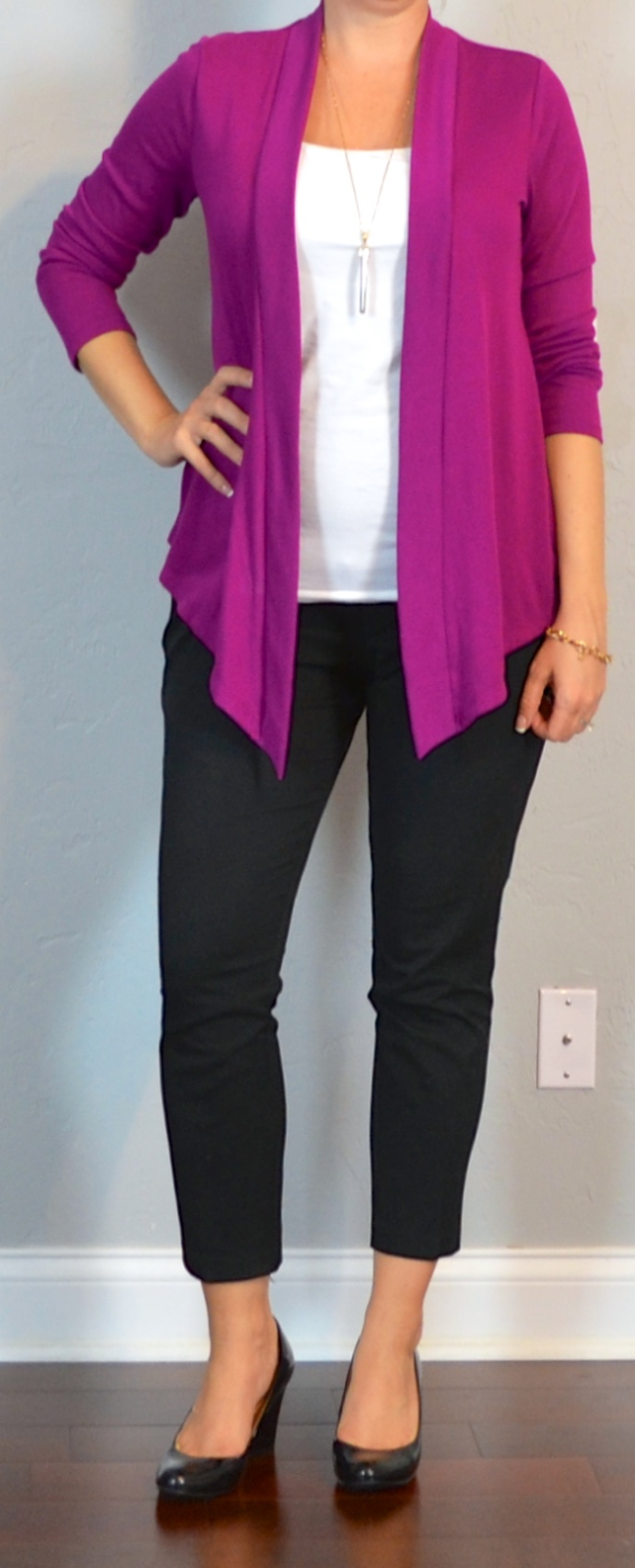 outfit posts maternity: pink drapey cardigan, white maternity tank ...