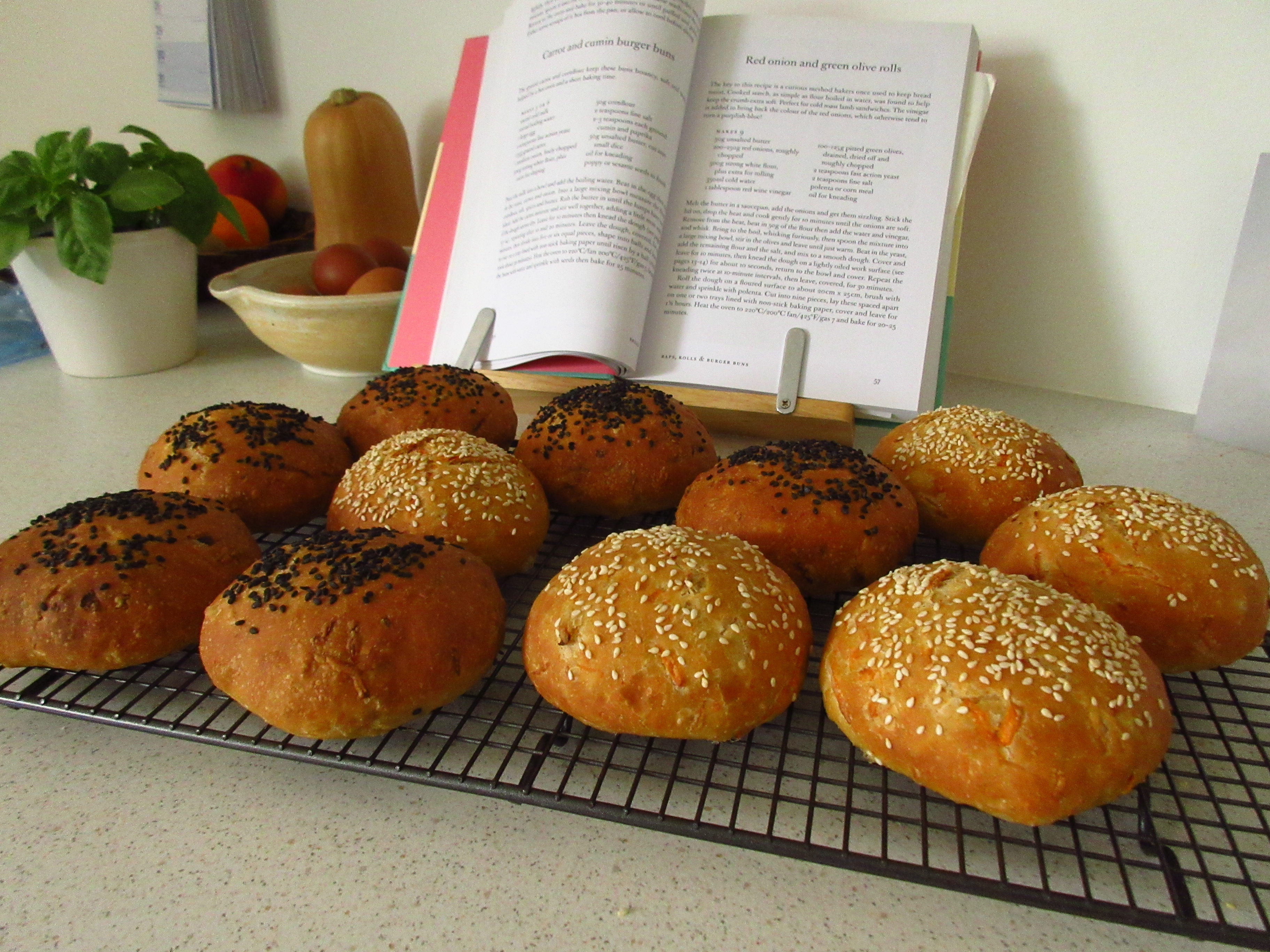 Stasher Carrot and cumin burger buns