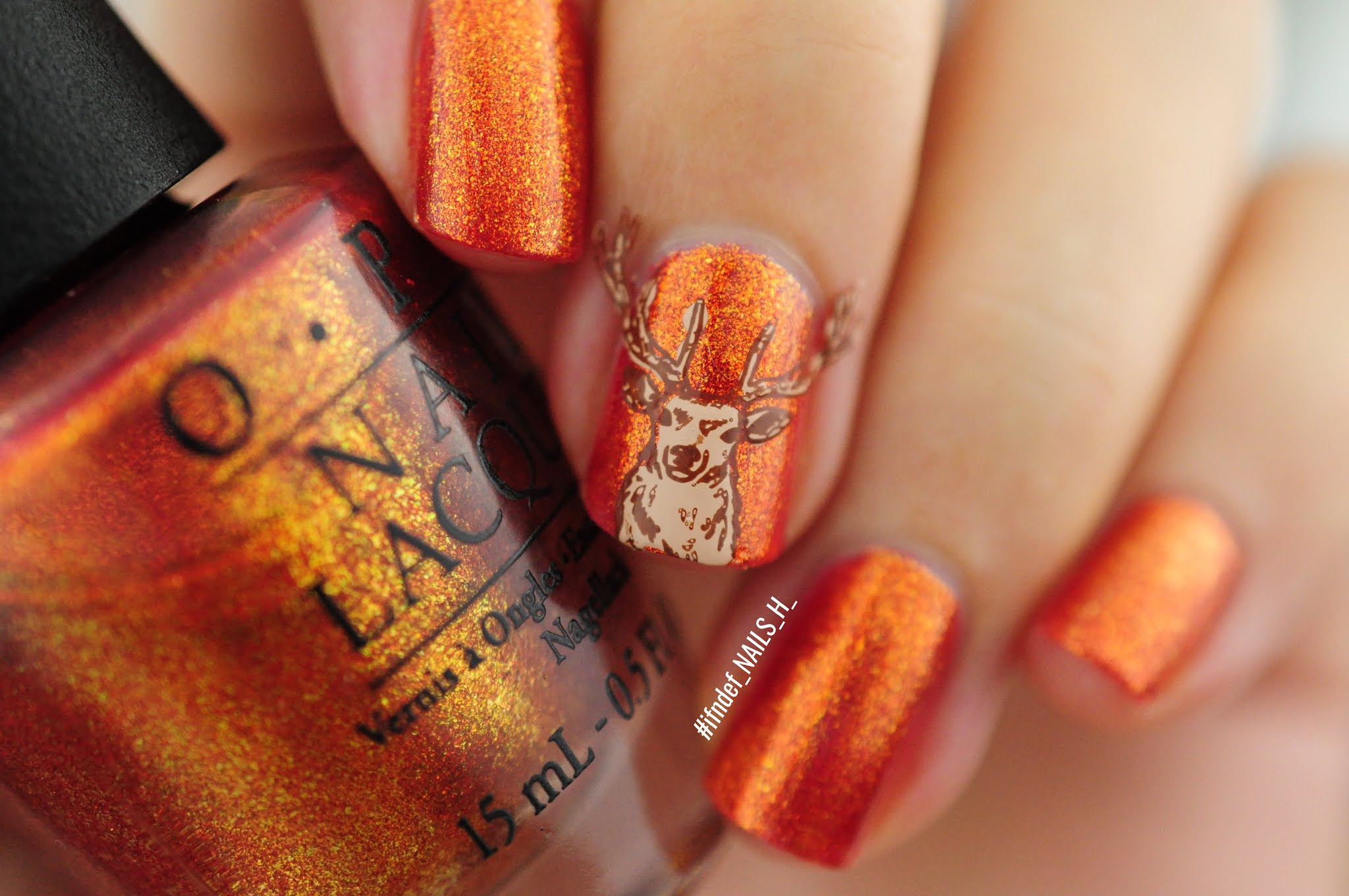 OPI Deer Winter Orange Autumn Nail Art Looks