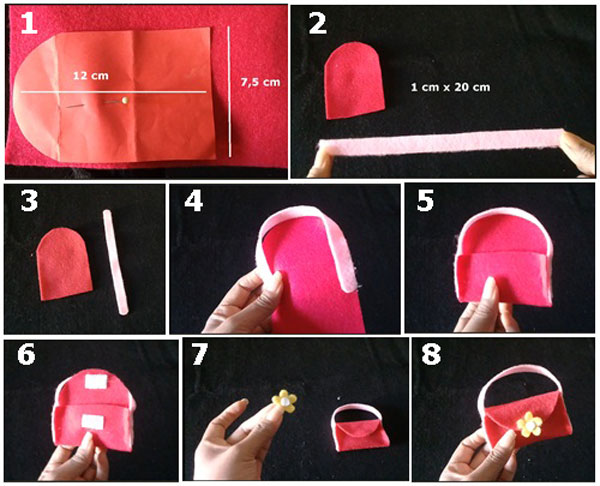 Cara Membuat Amplop Lebaran Model Tas Imut Dari Kain Flanel