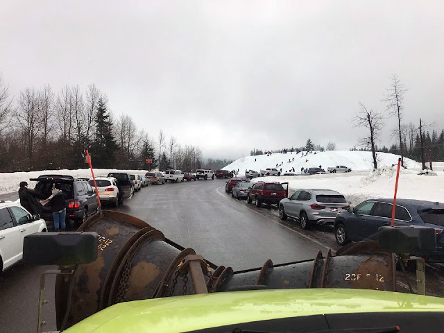 Cars parking on the side of highways makes it hard for snow plows to maneuver and get through to treat and clear roads.