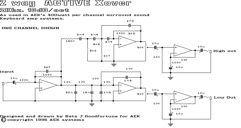2 way Active Crossover - Electronic Circuit