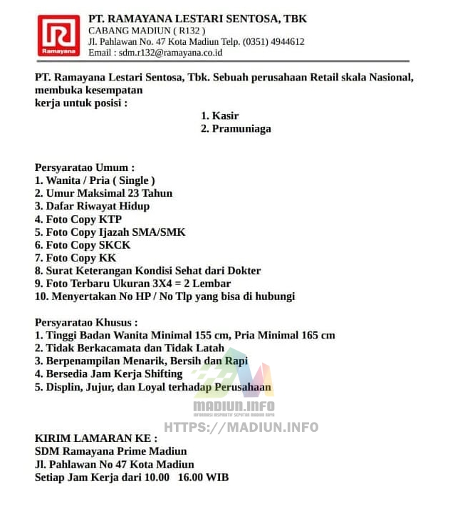 Lamaran Kerja Ramayana