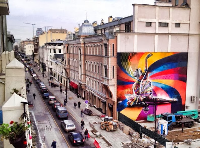 "The Dancer" By Eduardo Kobra, a Street Art tribute to Maya Plisetskaya, one of the leading names in Russian ballet. 2