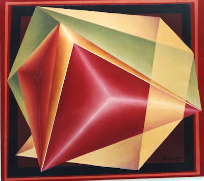 Arte geometria abstrata -Técnica mista s/tela-arte geométrica-artista plástica  Elma Carneiro