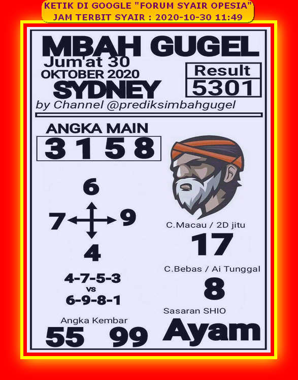 1 New Message Kode Syair Sydney 30 Oktober 2020 Forum Syair Togel Hongkong Singapura Sydney