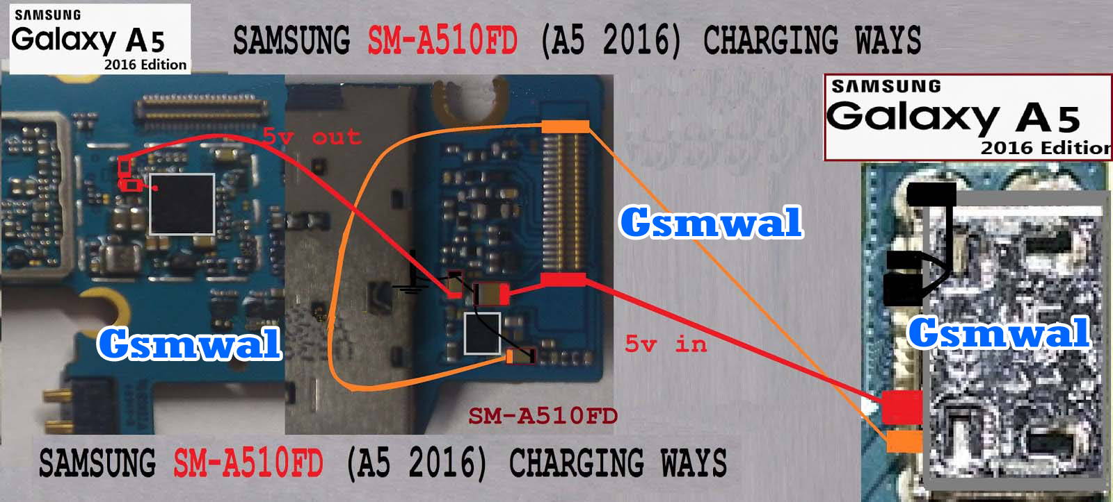 Samsung Galaxy A510FD Not Charging Problem Jumper Solution - GSMWAL
