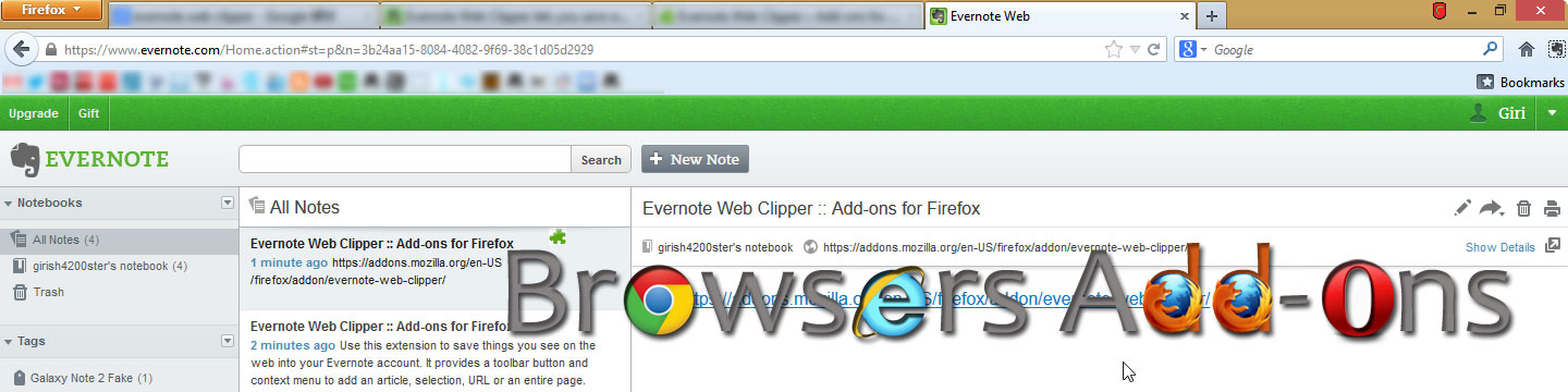 evernote app for firefox