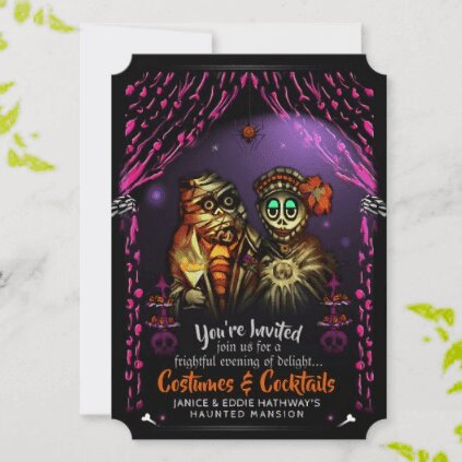 mummies costume cocktails halloween party invite