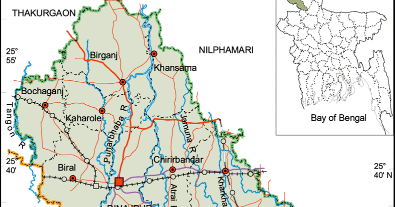 Map Of Dinajpur District Maps Of Bangladesh: Dinajpur District