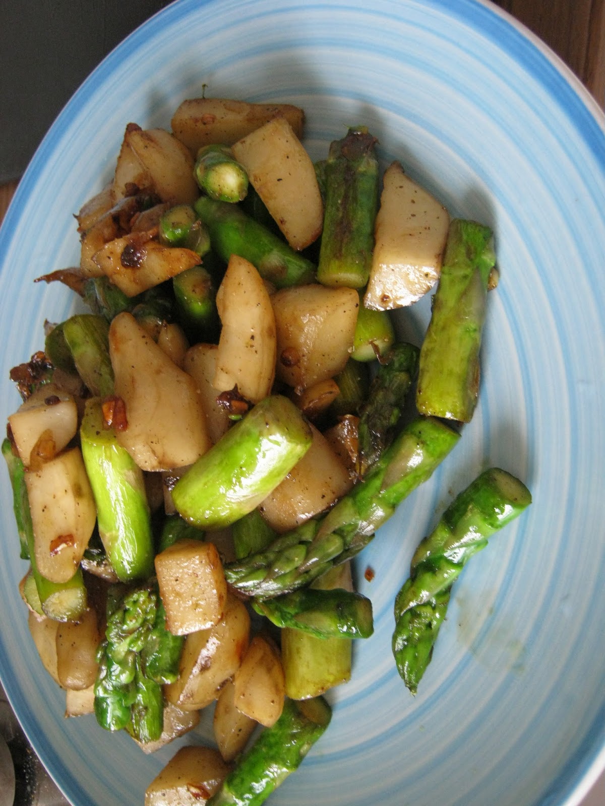 Sri's kitchen Jerusalem artichokes & asparagus stir fry