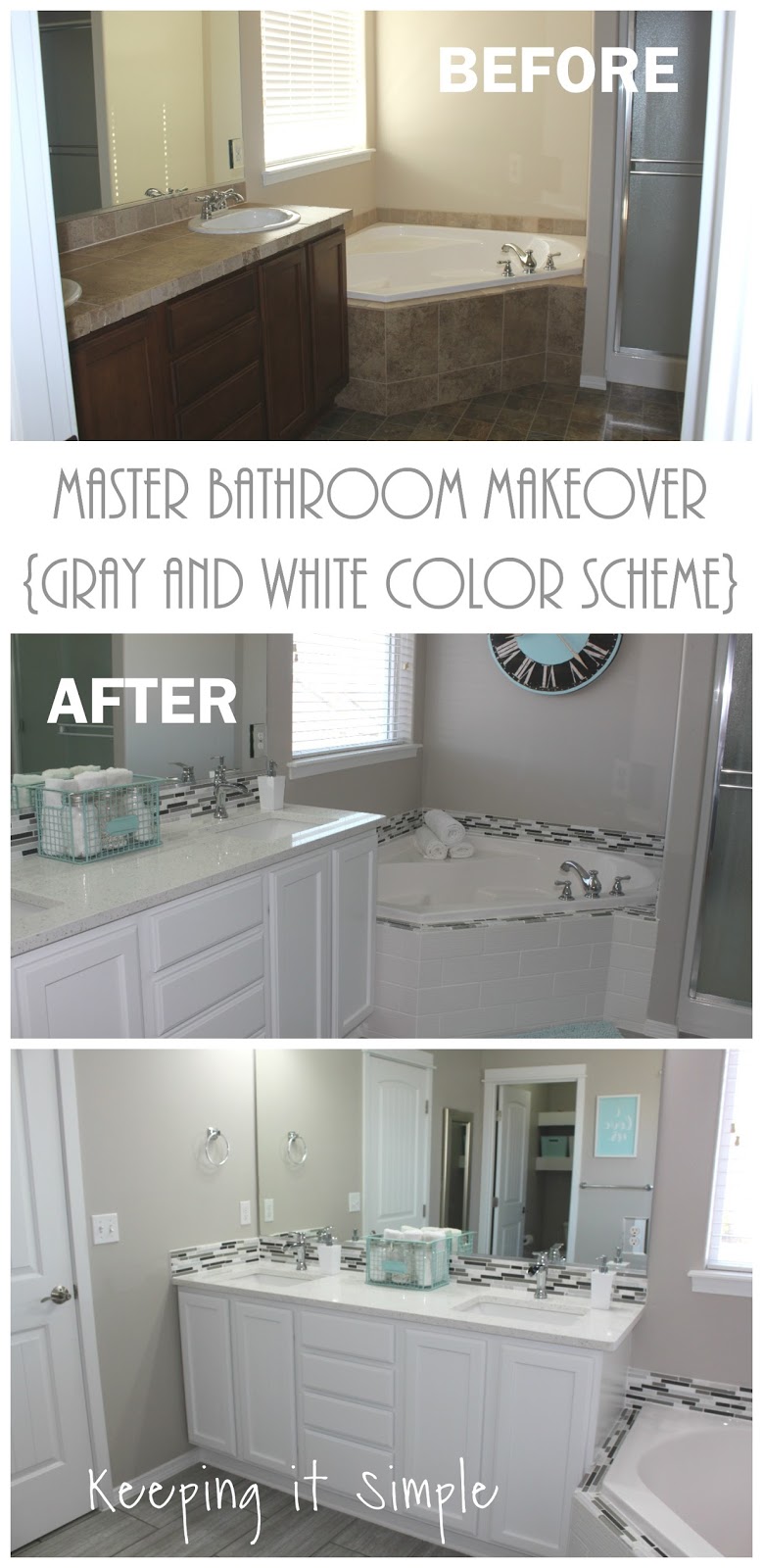 Keeping it Simple: Master Bathroom Makeover with Gray and White Keeping it Simple: Master Bathroom Makeover with Gray and White