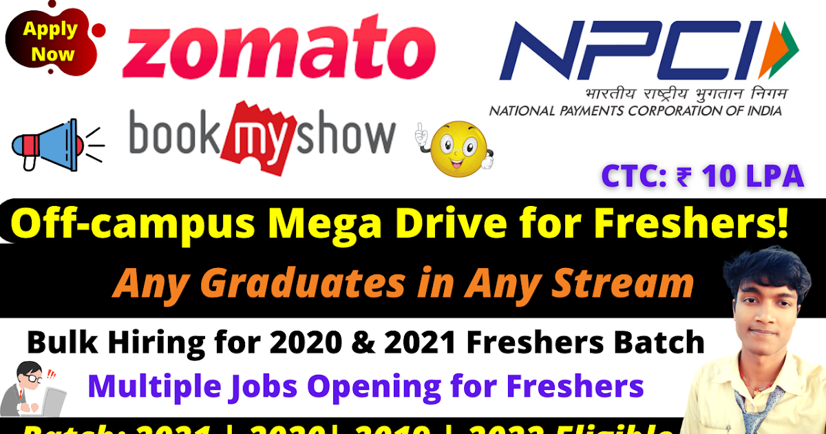 Bookmyshow Off Campus Drive 2021 B.E/B.Tech/MCA Trainee Quality