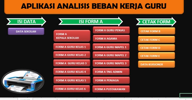 Unduh Aplikasi Analisis Beban Kerja Guru Format Excell  INFO GURU