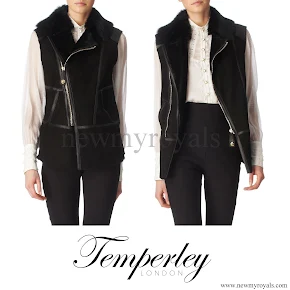 Kate Middleton wore  Temperley London Black Leather and Suede Gilet