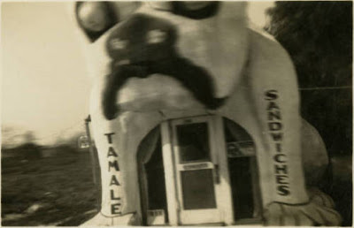 A blurry photograph of the bulldog building.