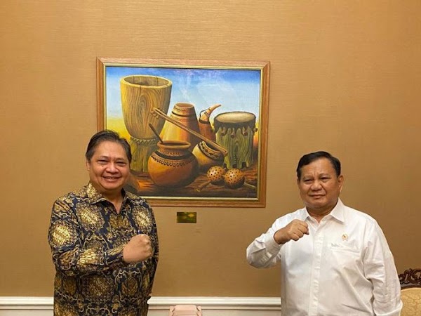 Beredar Foto Prabowo-Airlangga Bertemu, Ini Penjelasan Gerindra