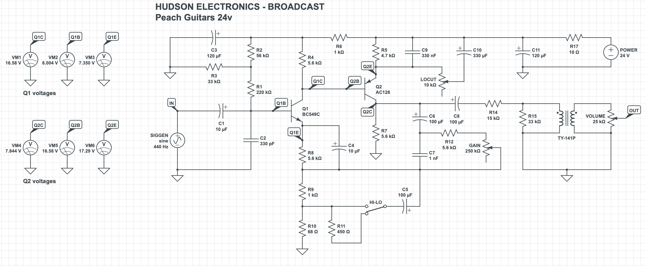 Guitar Effects - Vero - Point to Point - Tag Board Layouts: HUDSON