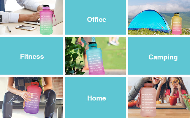 Stay Hydrated With KEEPTO Half Gallon Motivational Water Bottle