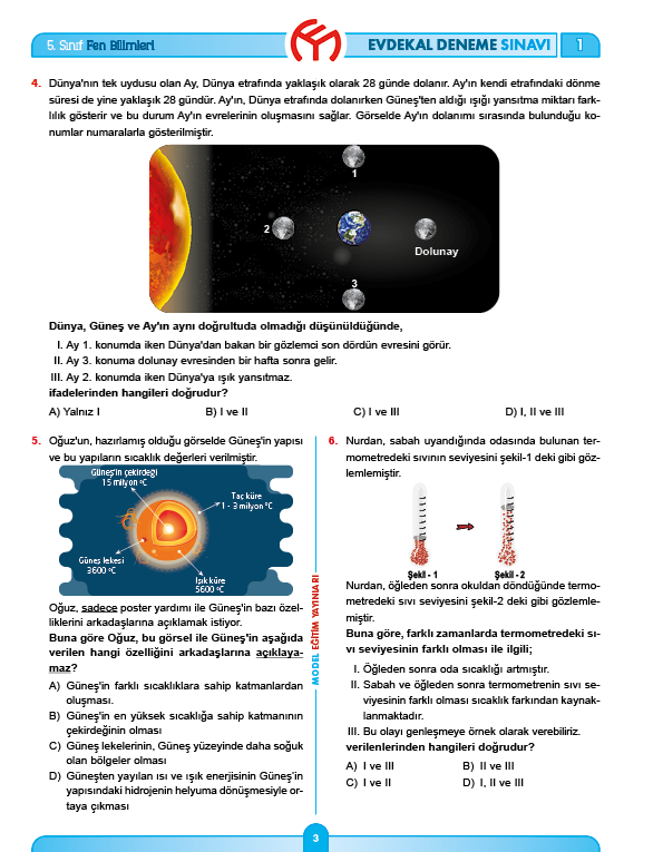 5. Sınıf Denemeler / EVDEKAL DENEMELERİ