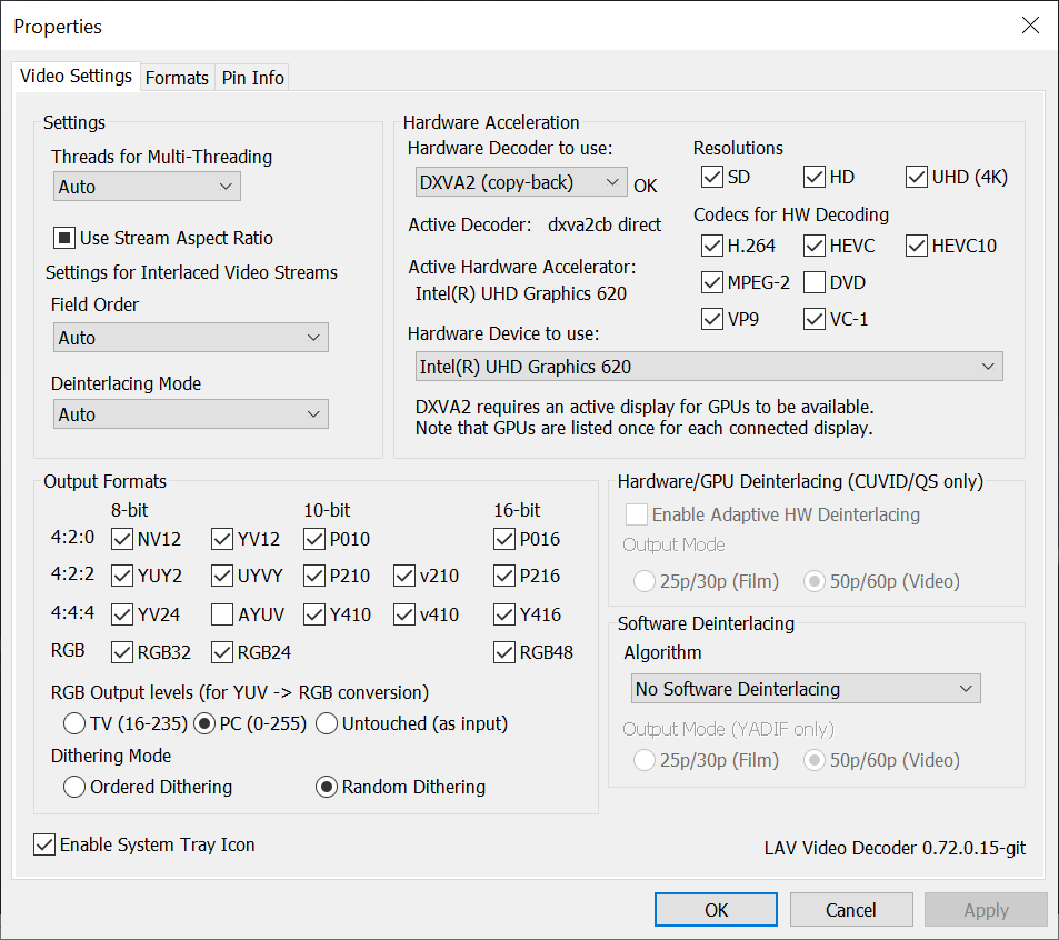 USE HARDWARE ACCELERATION FOR VIDEO PLAYBACK 4K HEVC 10bit GPU