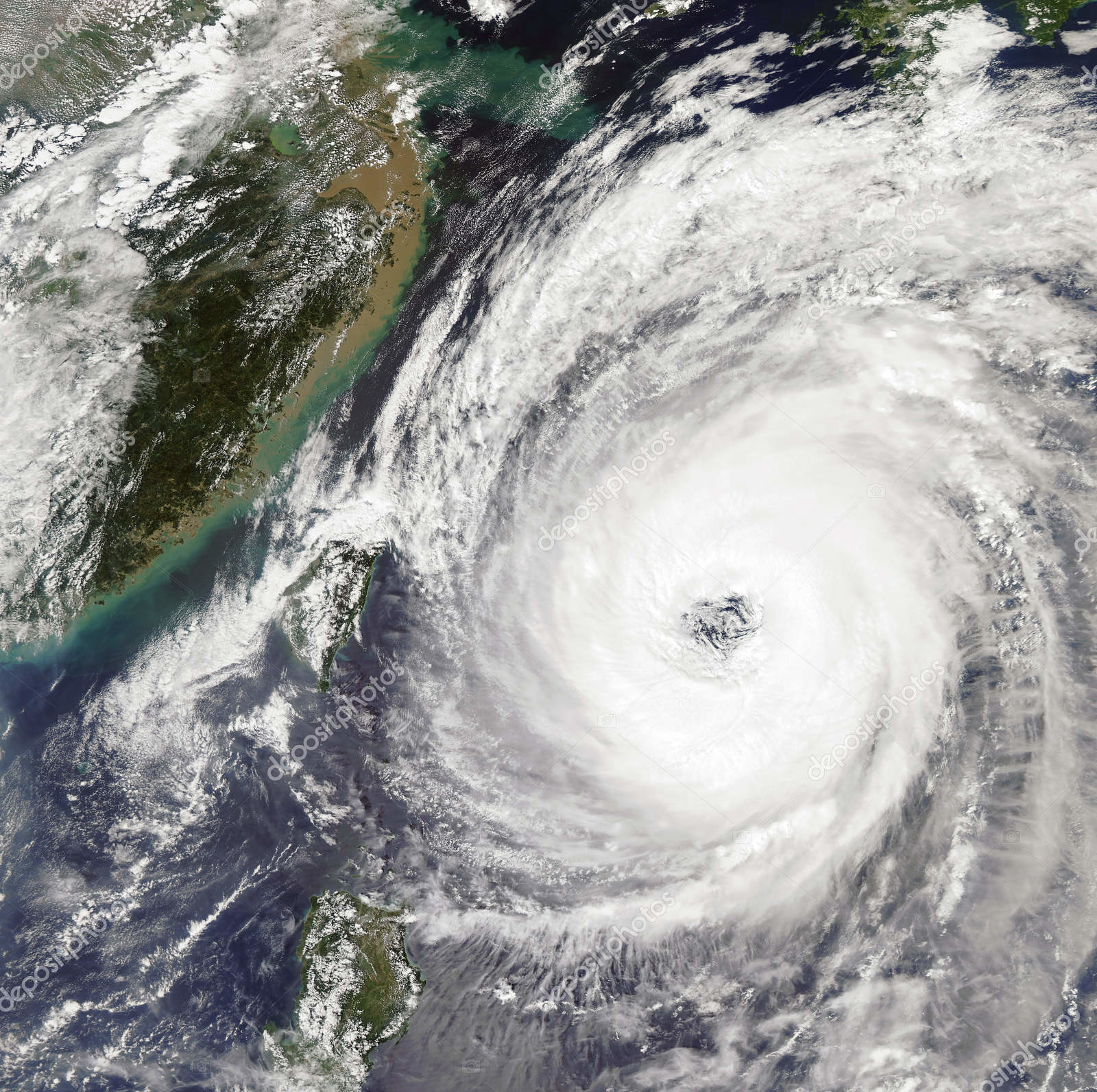 Фото тайфуна, идущего на японские острова