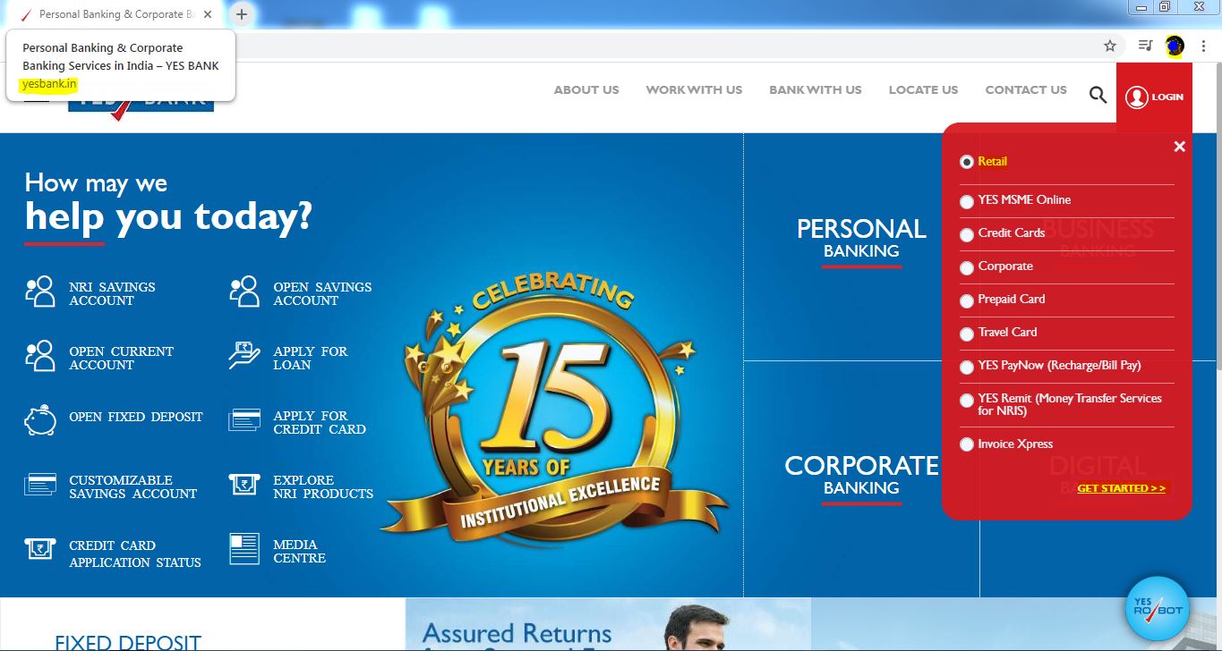 YES Bank Net Banking Online Registration Process