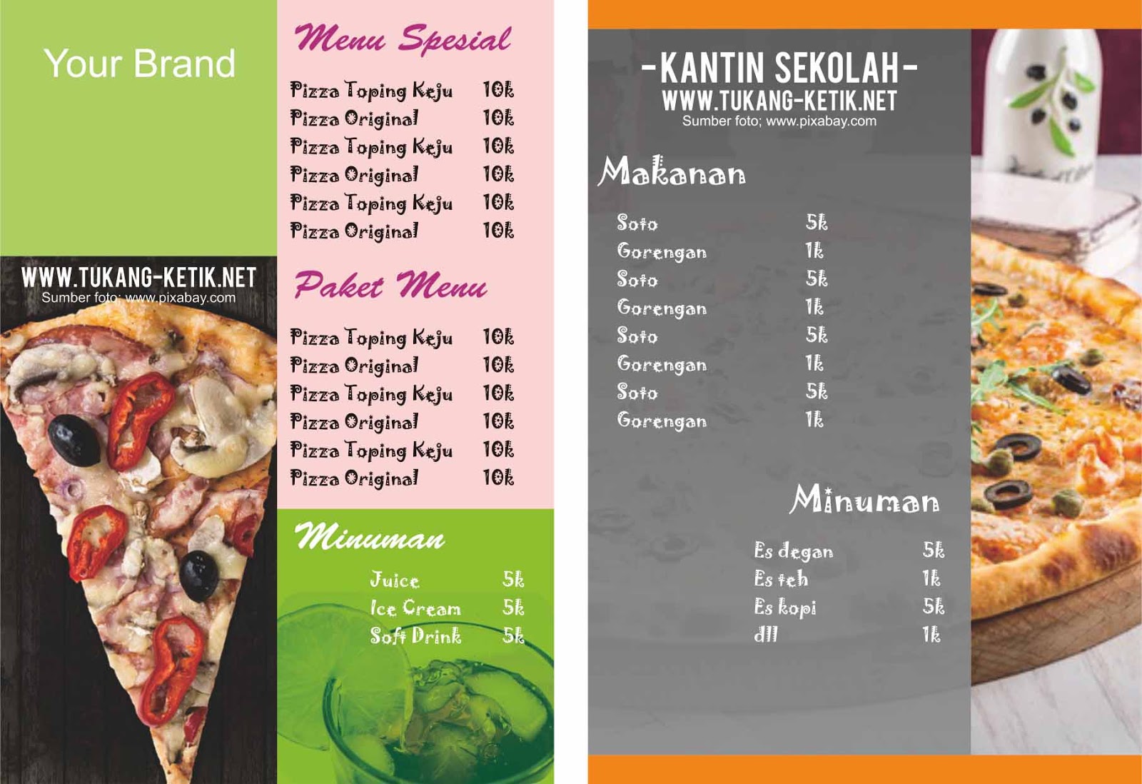 Desain Menu Makanan Pizza CorelDraw Gratis Design Corel
