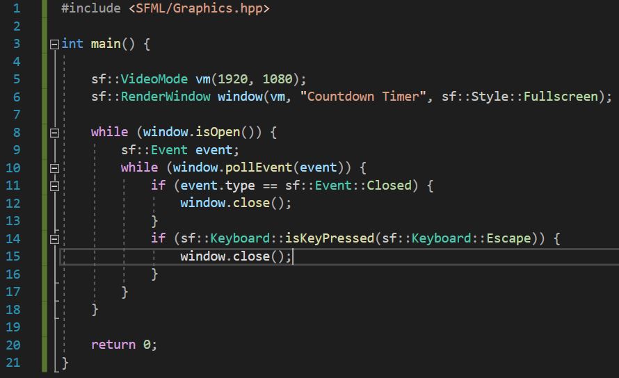Cat's Guide to C++ SFML Countdown Timer Visual Studio 2019 Level 3