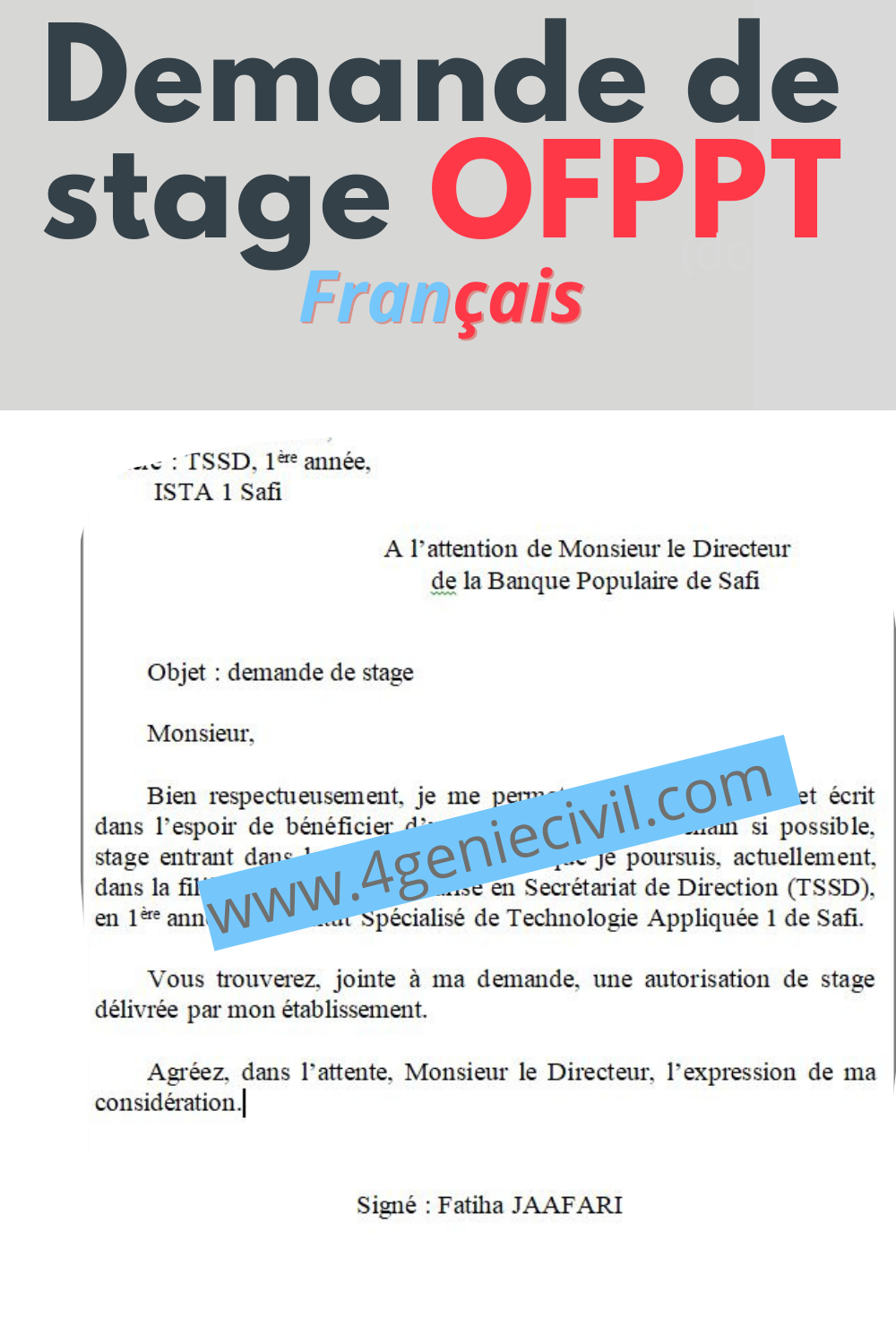 Lettre de motivation de demande de stage - doc