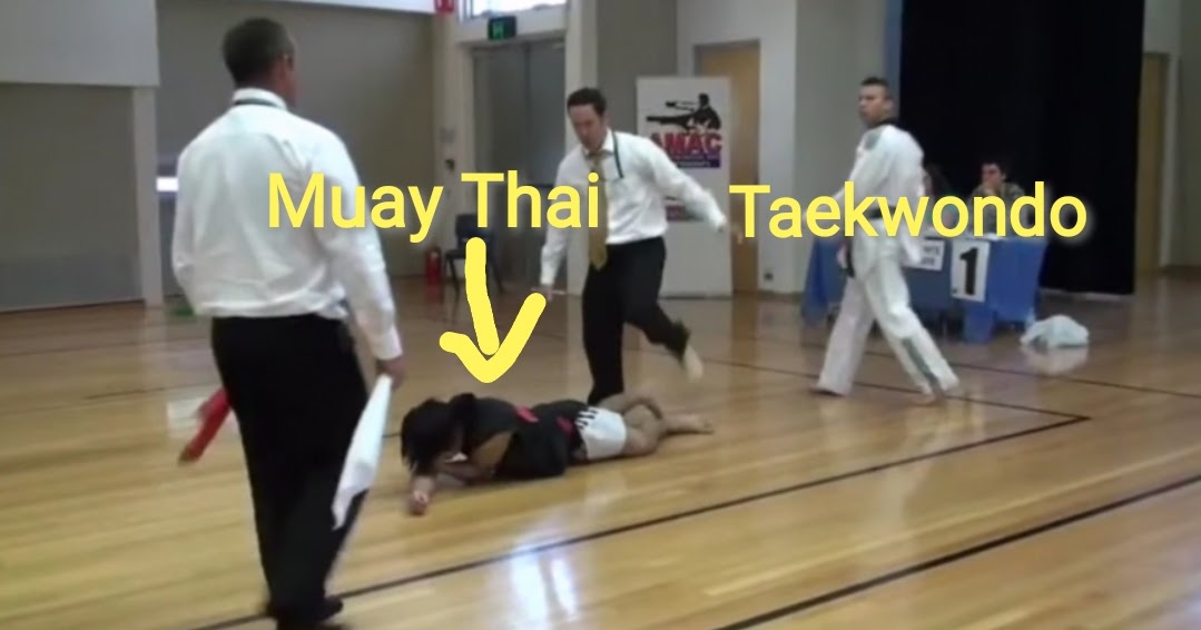 Taekwondo vs Muay Thai Knock down 세계 태권도 가족