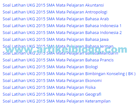 Kumpulan Soal Latihan UKG SMA Lengkap Semua Mapel | DOCUMENT guru-id