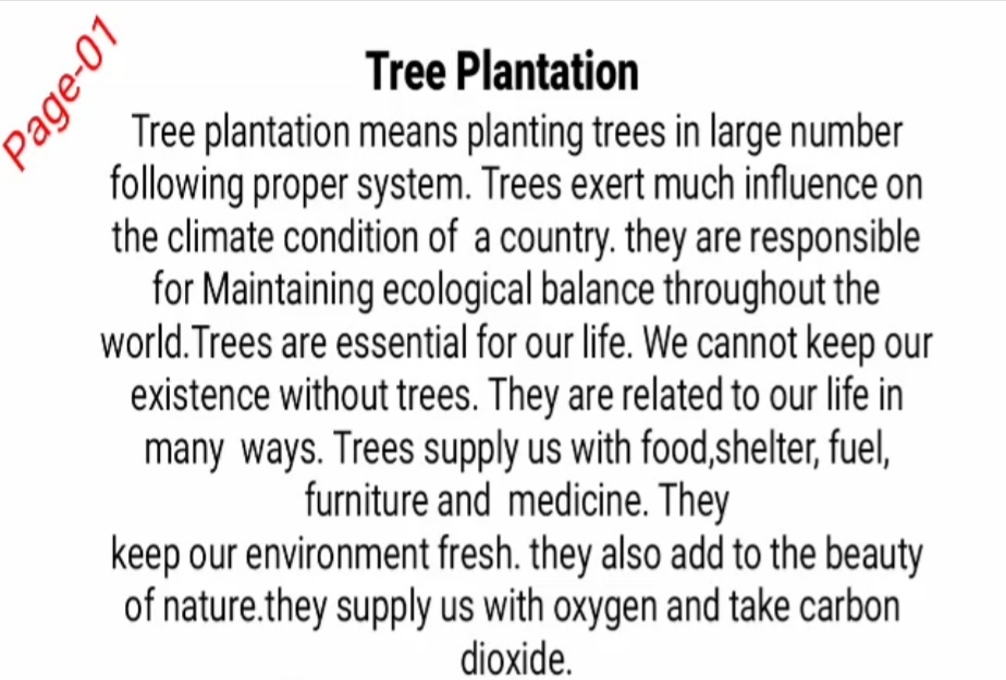 Essay on tree plantation picture