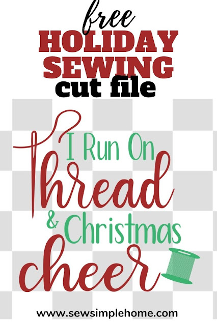 Get the I run on Thread and Christmas Cheer SVG cut file to make your own holiday tshirts.