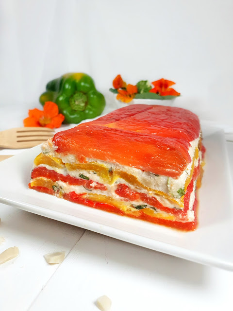 TERRINE DE POIVRONS/AMANDES/BASILIC (végétarien, sans lactose, sans gluten)