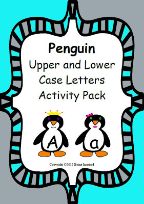Penguin themed upper and lower case letter matching activity