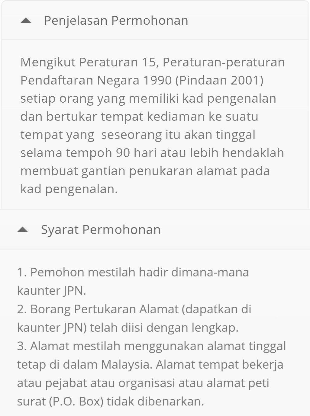 semak alamat kad pengenalan Tukar alamat Kad Pengenalan dalam cip