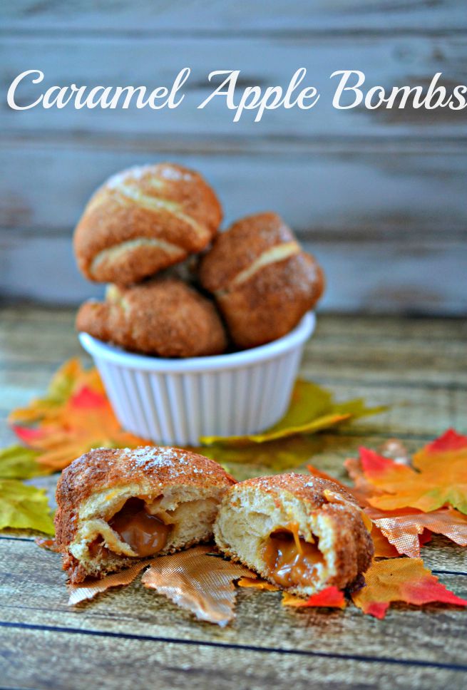 Caramel Apple Bombs Caramel Apple Bombs. Warm and Gooey caramel apple bombs wrapped in crescent dough and baked to warm perfection.
