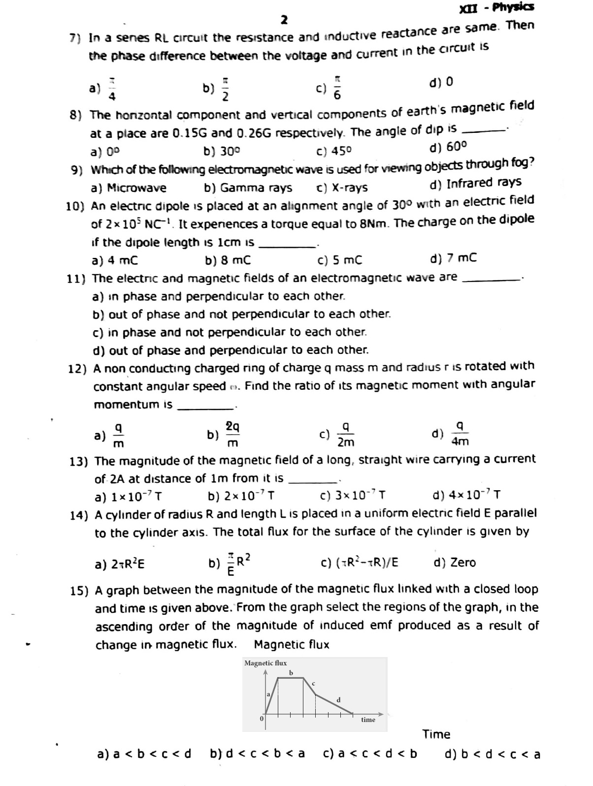 case study questions class 12 physics pdf