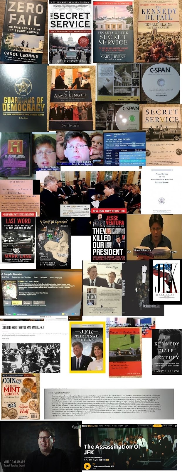 MAJOR SECRET SERVICE RELATED BOOKS/DVDS/BLU RAYS I AM REFERENCED IN