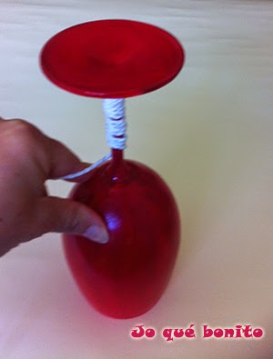 Portavelas con una copa