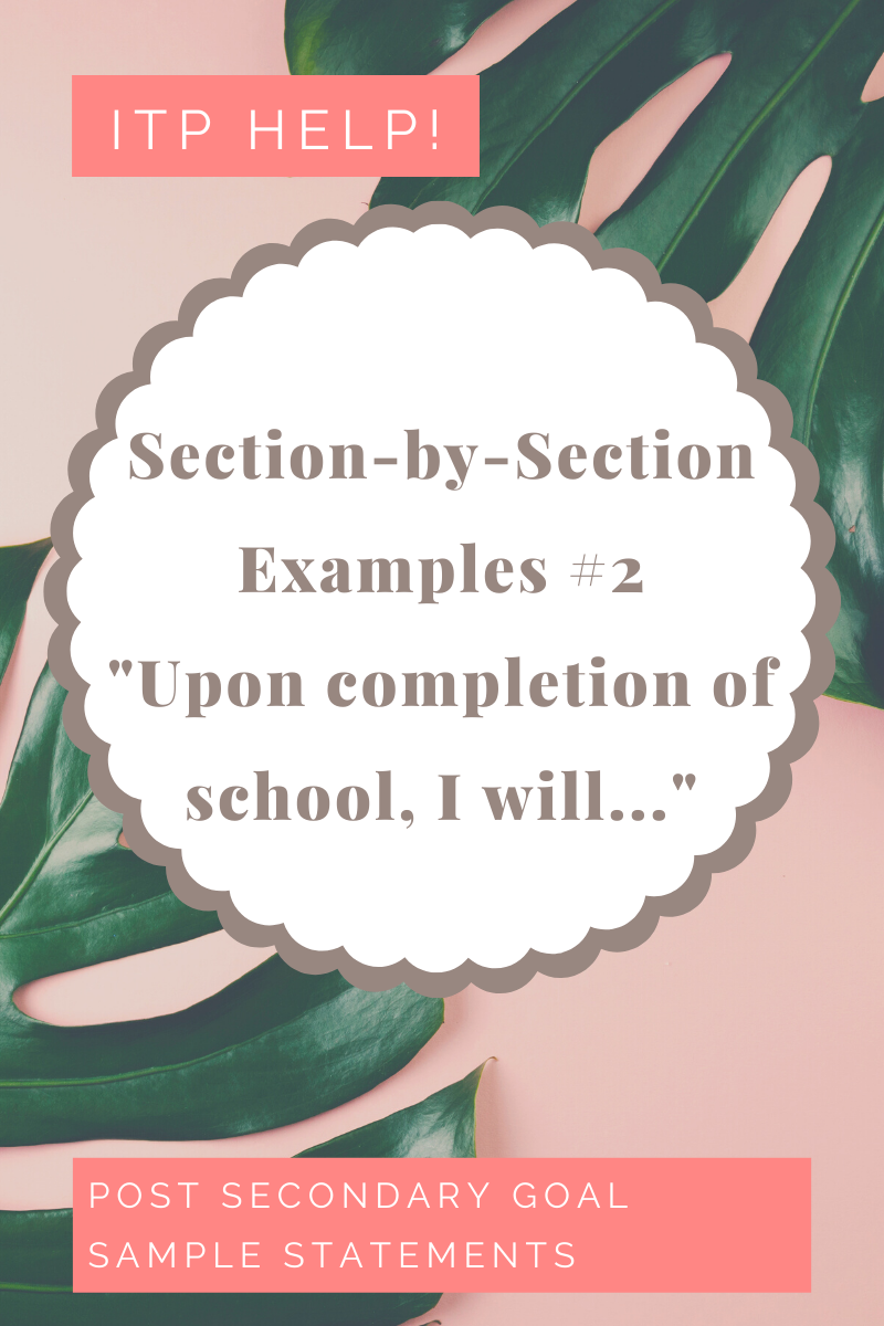 murphy marketplace itp stepbystep post secondary goal statement examples